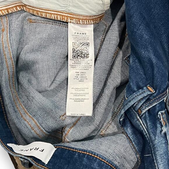 NWT FRAME Jeans Le Sylvie High Rise Slender Straight 31 Distressed Swoon Wash - Picture 9 of 13